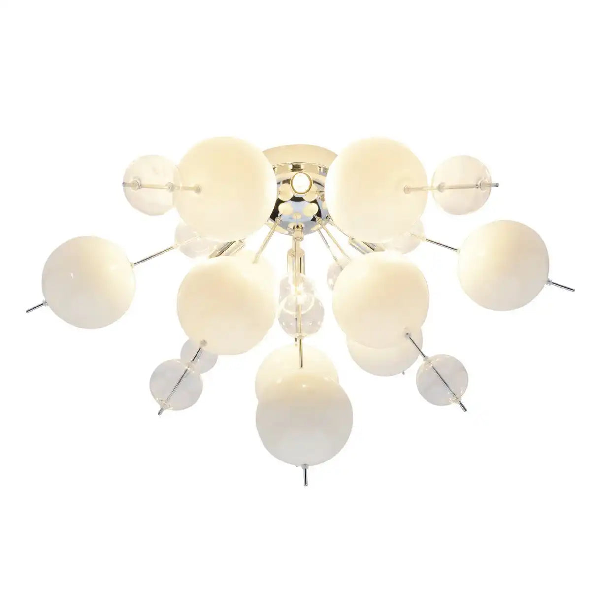 Deckenleuchte "EXPLOSION" weiß aus Metall und Glas, G9 Fassungen, Deckenlampe für Esszimmer, Wohnzimmer, Diele oder Büro, Ø57 cm