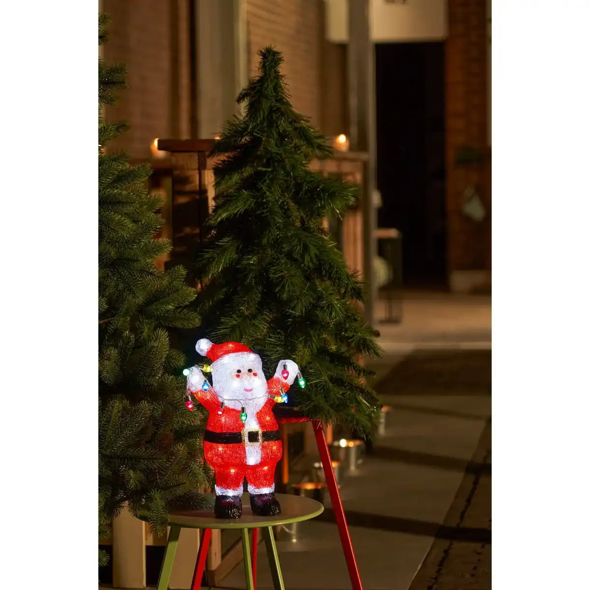 Weihnachtsbeleuchtung für den Außenbereich, Weihnachtsmann – L22 x B15 x H35 cm – Mehrfarbig