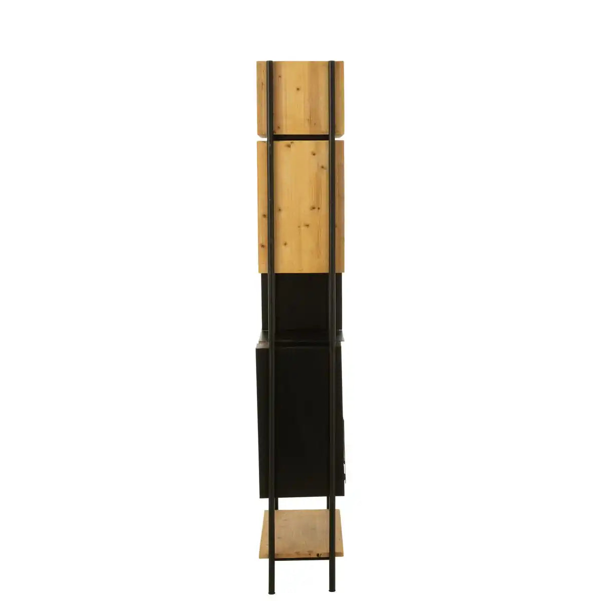 J-Line Regal Tina Holz/Eisen Schwarz/Natur Klein