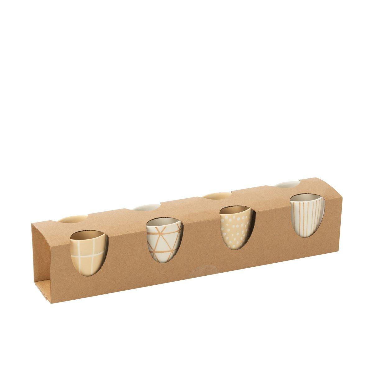 J-Line Box 4 Beutel Keramik Creme/Weiß