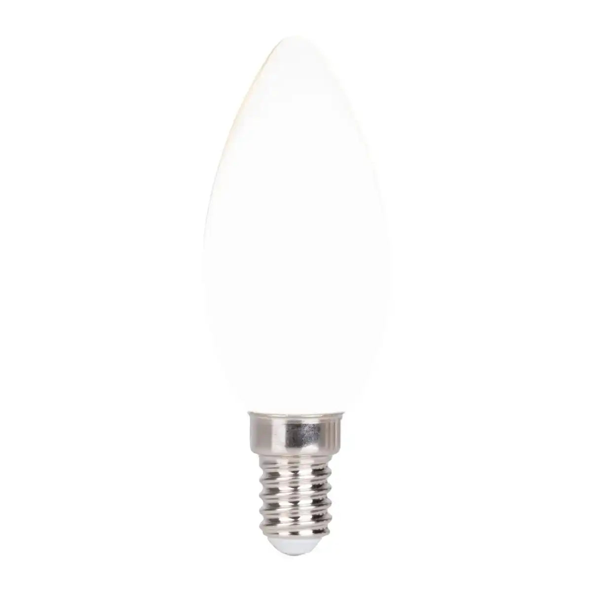 6er-Set LED Leuchtmittel mit E14-Fassung, Kerzenform 4 Watt, aus Metall und Glas, milchig