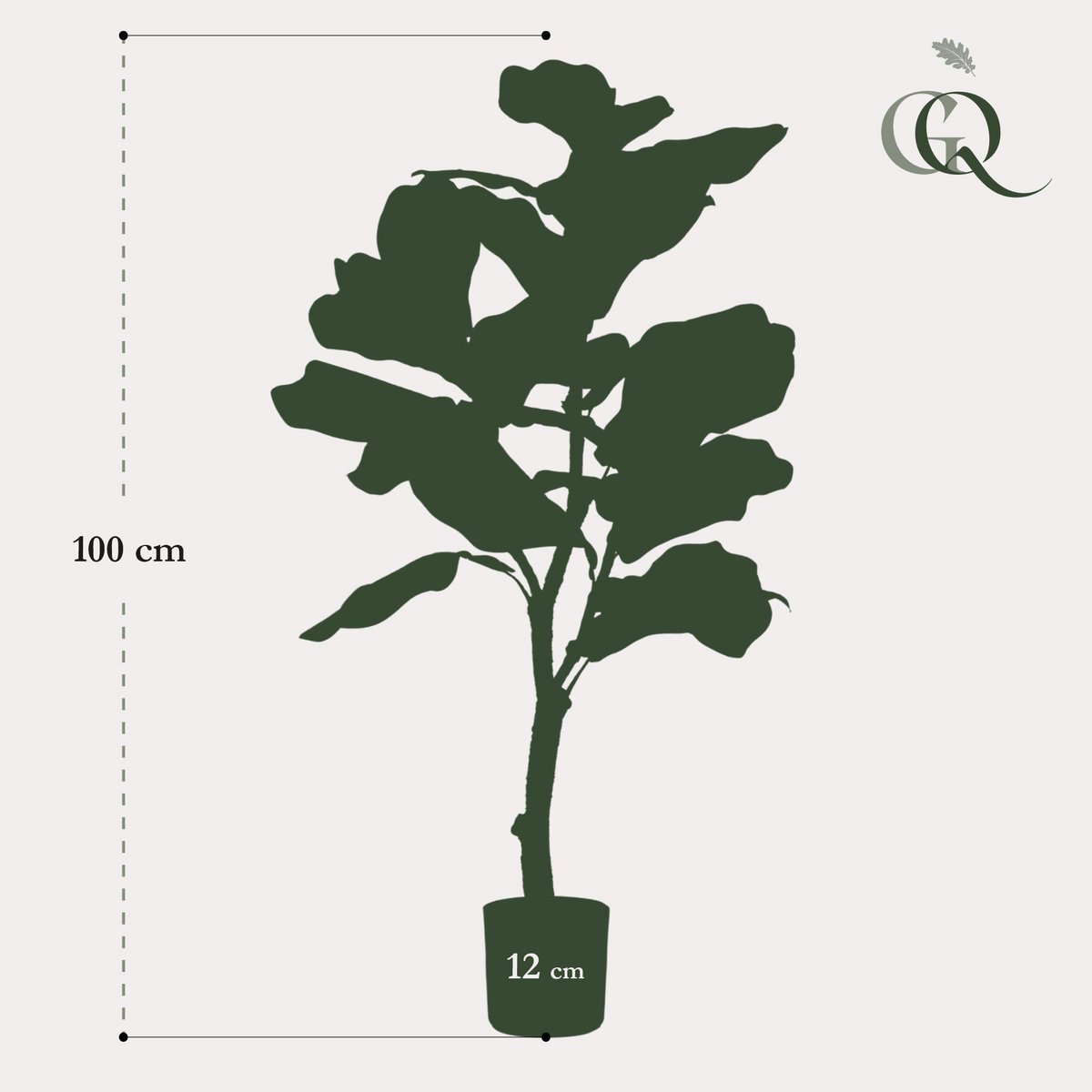 Künstliche Pflanze - Ficus Lyrata - Tabakpflanze - 90 cm