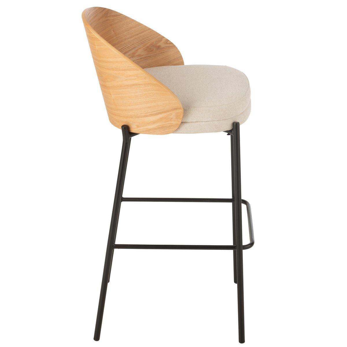 J-Line Barhocker Lone Sperrholz/Metall Natur/Beige