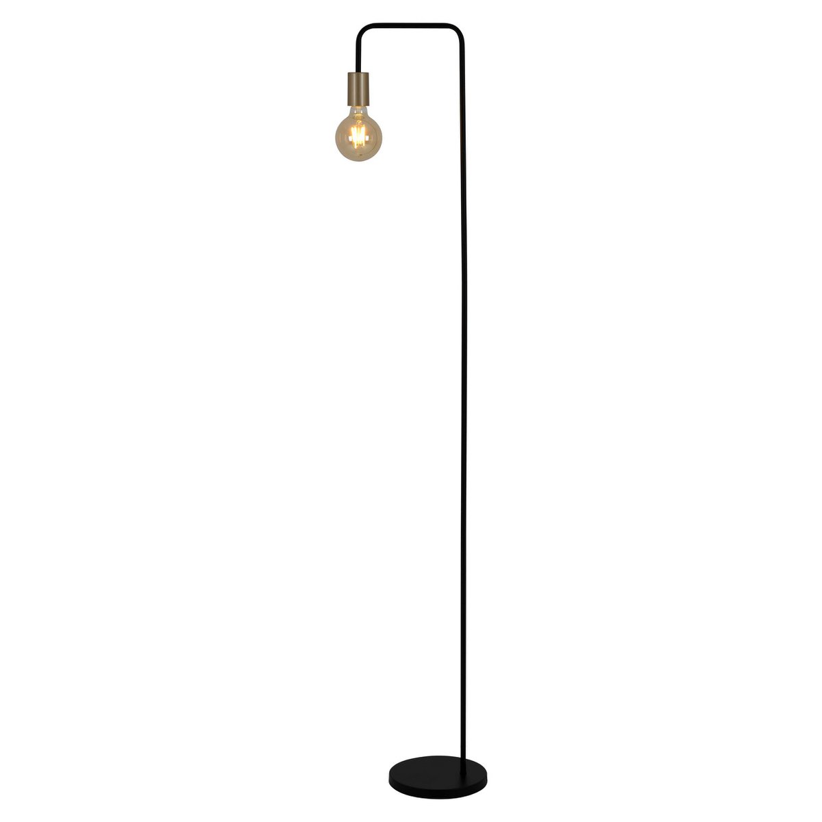 Stehleuchte "MODO" aus Metall in Schwarz,, Fassungen in Gold, E27-Fassung, Tischlampe für Wohnzimmer, Esszimmer, Küche, Diele, Flur oder Büro, 150 hoch