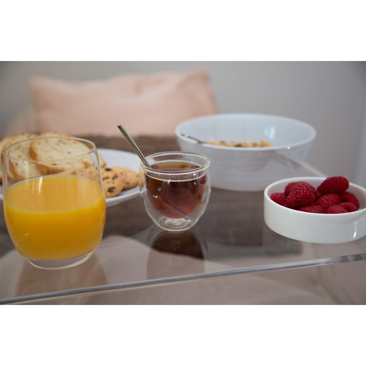 Set von 4 Expresso -Tassen Doppelwandglas 80 ml