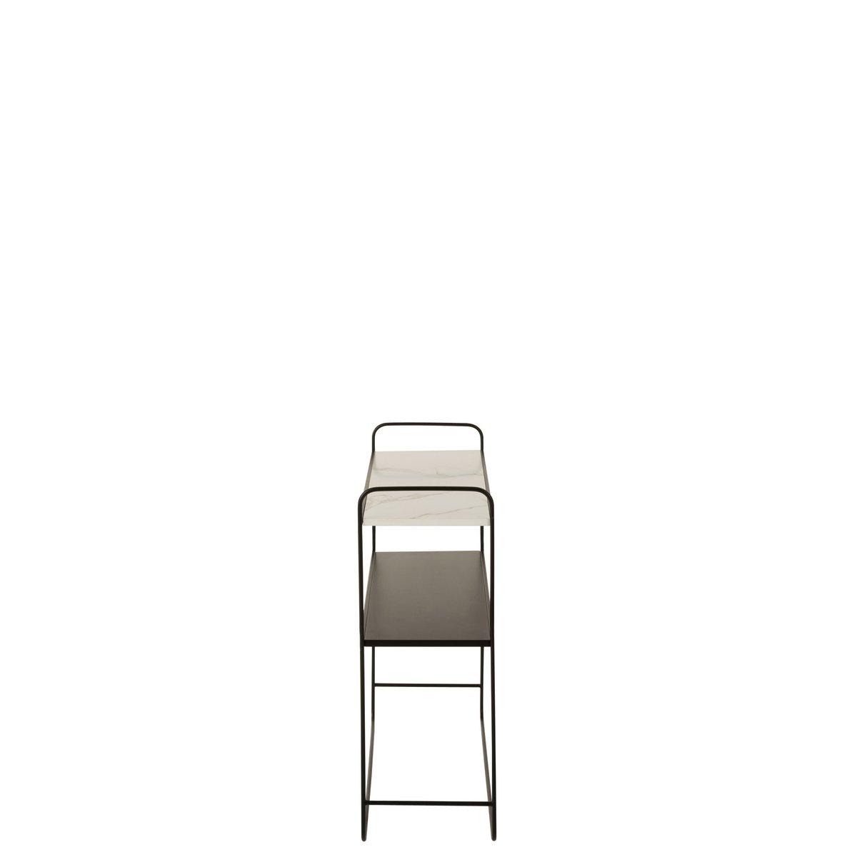 J-Line Konsole Marmor 2 Regale MDF/Eisen Schwarz