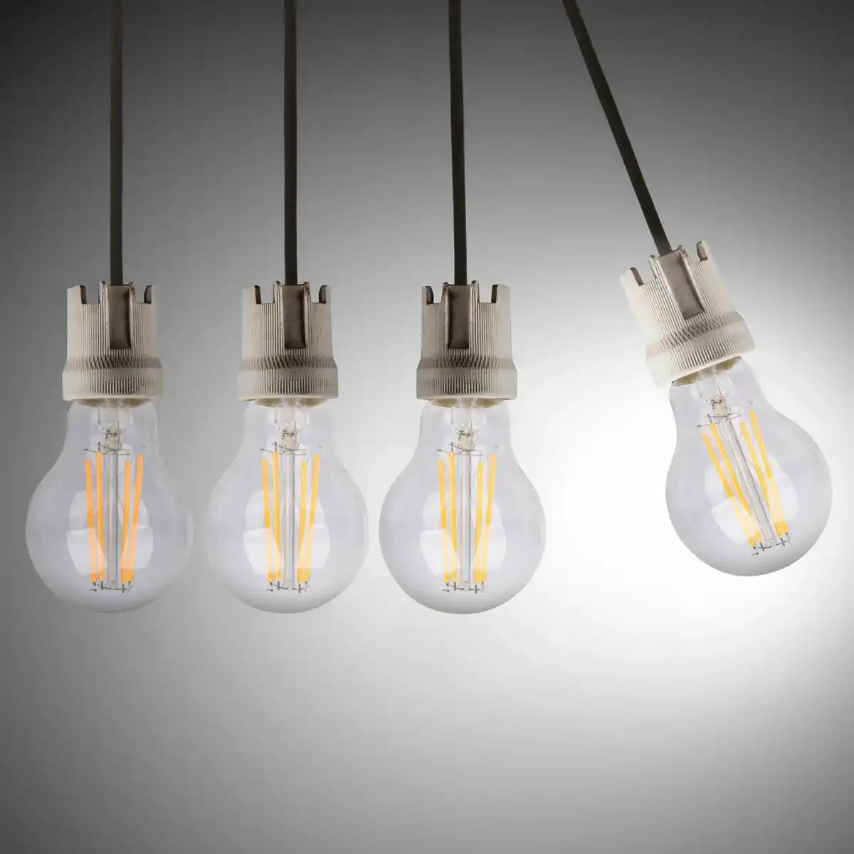 6er-Set LED Filament-Leuchtmittel mit E14-Fassung 8 Watt, aus Metall und Glas, klar