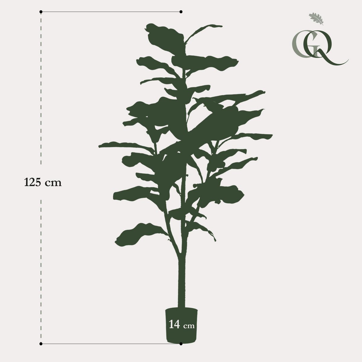 Künstliche Pflanze - Ficus Lyrata - Tabakpflanze - 120 cm