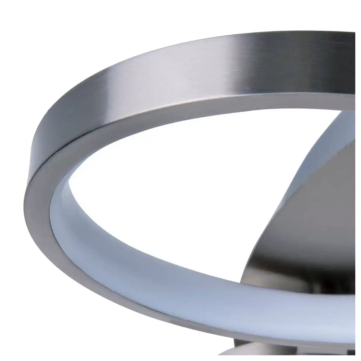 LED Deckenleuchte "STELARI" Ø 56 cm, aus Metall in stahl-blank und weißem Kunststoff, mit fest verbauten LEDs, Deckenlampe für Wohnräume oder Büro