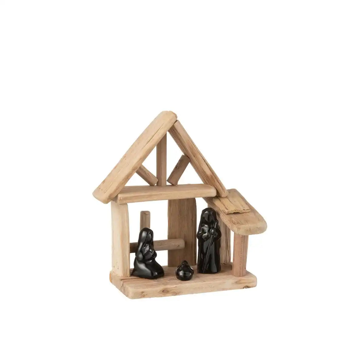J-Line Weihnachtsdekoration – Holz – Natur/Schwarz