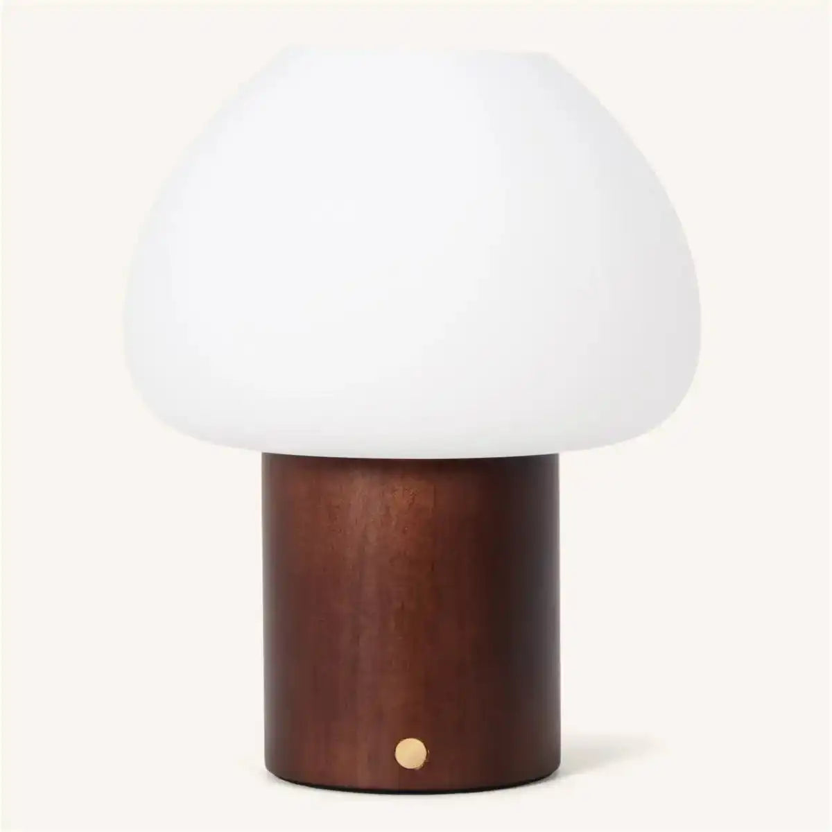 Dunkelbraune Holzlampe Fynn – wiederaufladbares und dimmbares Licht