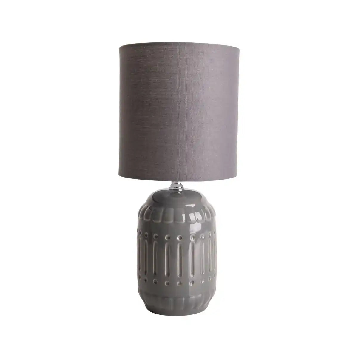 Keramik Tischleuchte "ERIDA", Tischlampe aus Keramik in Grau, mit E14-Fassung, für Esszimmer, Wohnzimmer, Diele oder Büro, Tischleuchten innen