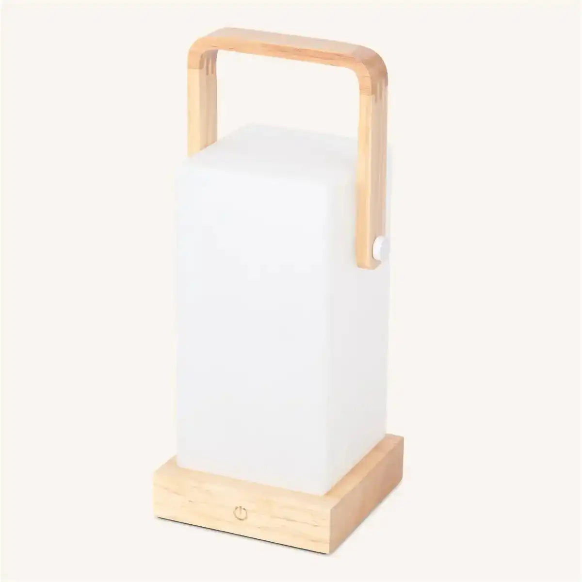 Harper Hellbraune Holzlampe – kabellose wiederaufladbare Tischlampe mit Griff