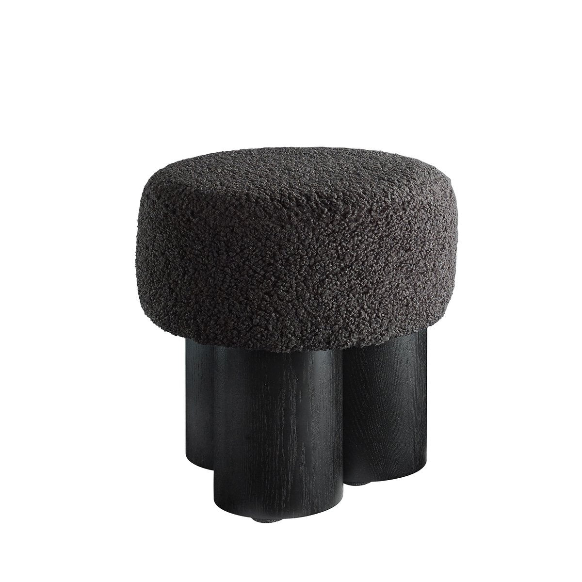 Sitzpouf Ø 50 cm Schwarz/Grau