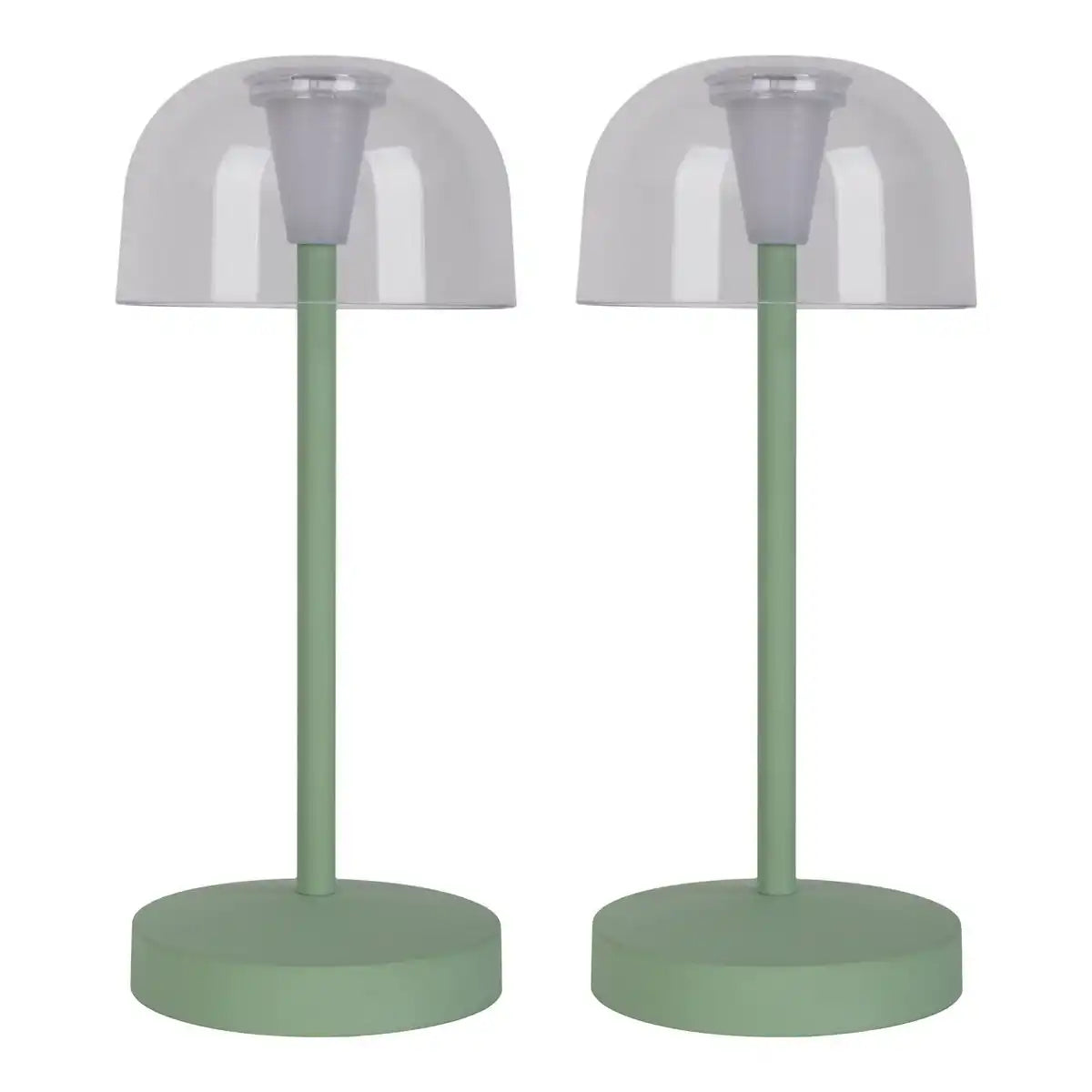 2-er Set LED-Akku-Tischleuchte "GOMBA" für Außen und Innen, aus Metall und Kunststoff in Mint , 18,5 cm hoch