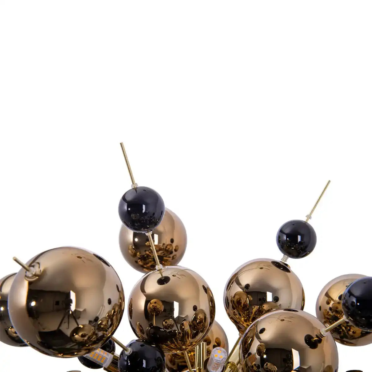 Pendelleuchte "EXPLOSION" Gold aus Metall und Glas, G9 Fassungen, Hängelampe für Esszimmer, Wohnzimmer, Diele oder Büro, Øca. 65 cm