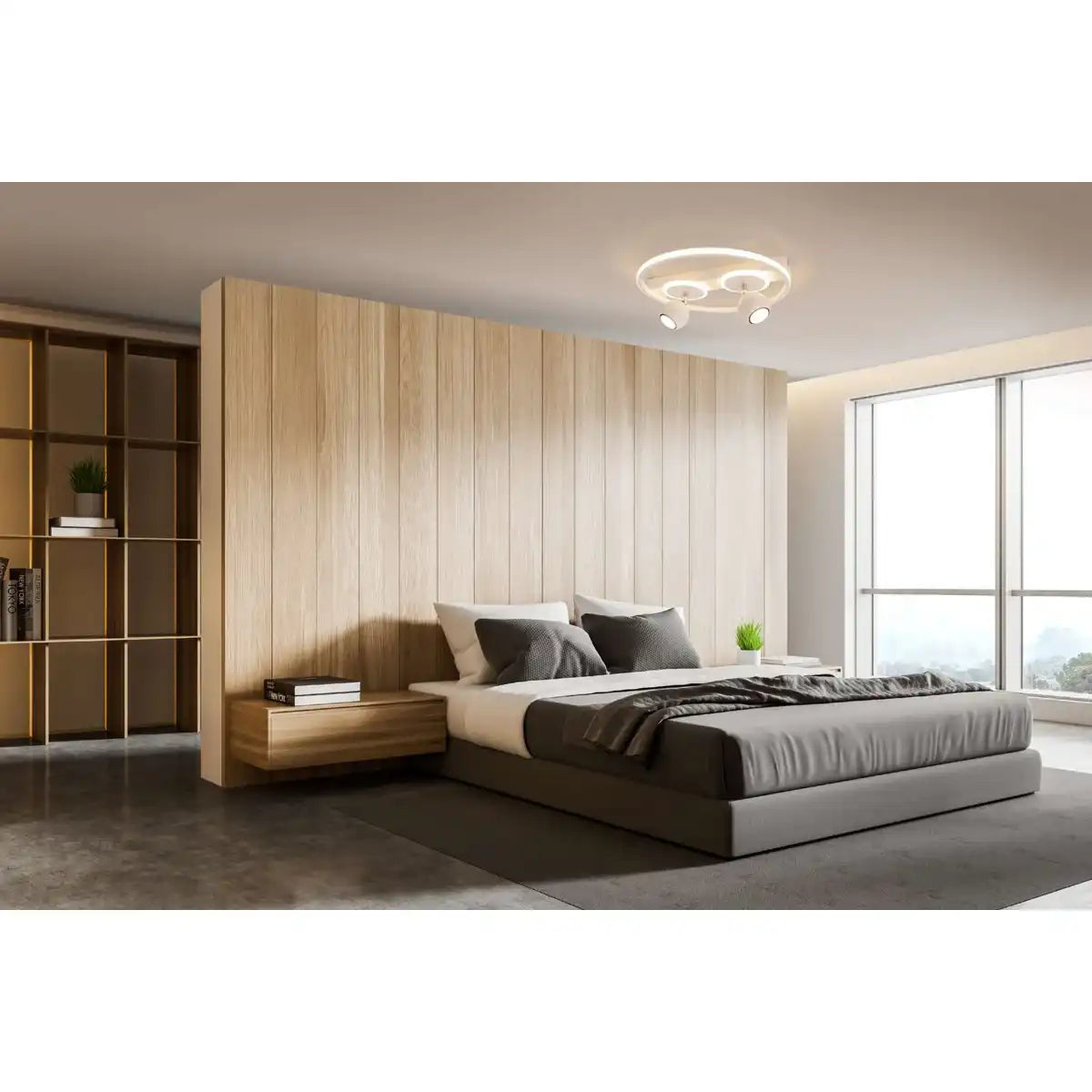 2er-Spot LED Deckenleuchte "RONDA" Ø 40cm, aus Metall und Kunststoff, weiß, GU10, Spots innen