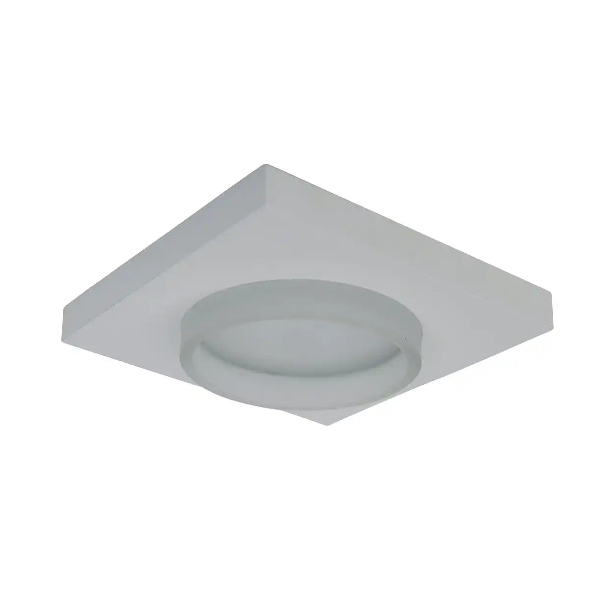 Einbauspot "Miro" 8,5 x 8,5 cm, 6,5 cm tief, weißes Metall, mattes Acryl, 6 Watt, warmweiß