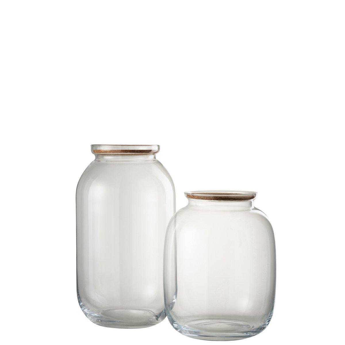 J-Line Pot Roxy Deko Glas/Kork Transparent Groß