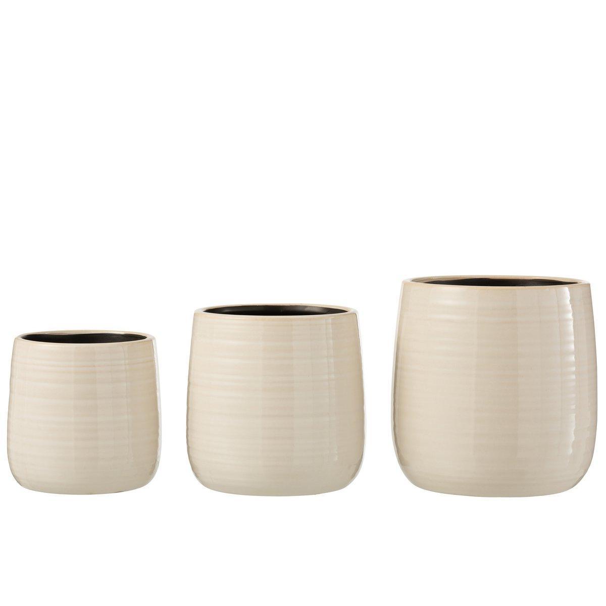 J-Line Blumentopf Plain - Keramik - Weiß - Groß - Ø 16,50 cm