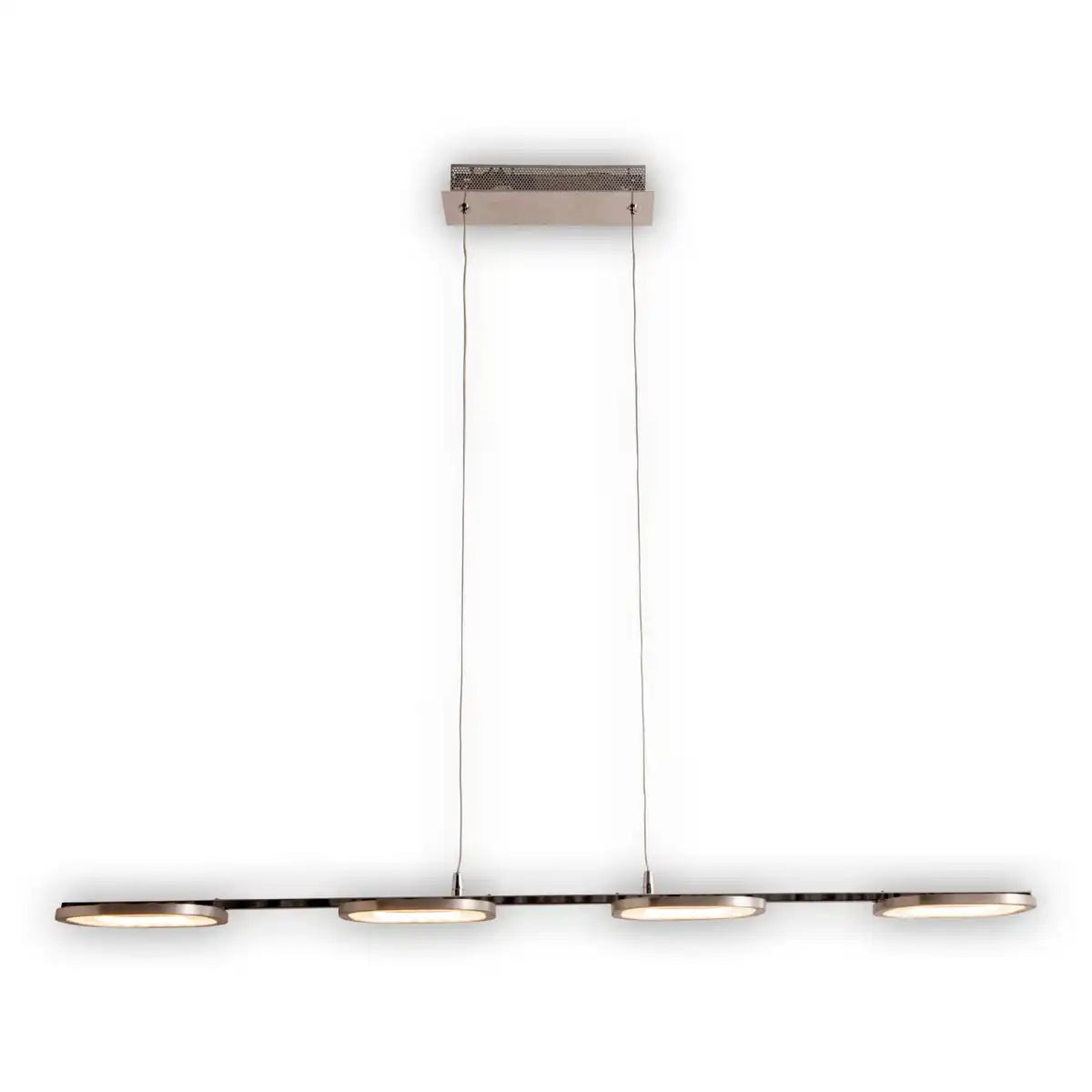 LED Pendelleuchte "BEAM" aus Metall und Kunststoff in Stahl-blank, mit integrierter LED