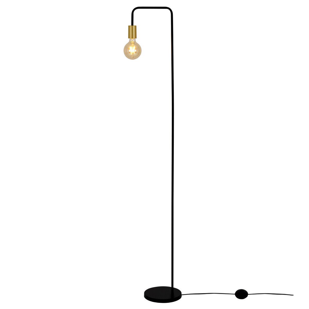 Stehleuchte "MODO" aus Metall in Schwarz,, Fassungen in Gold, E27-Fassung, Tischlampe für Wohnzimmer, Esszimmer, Küche, Diele, Flur oder Büro, 150 hoch
