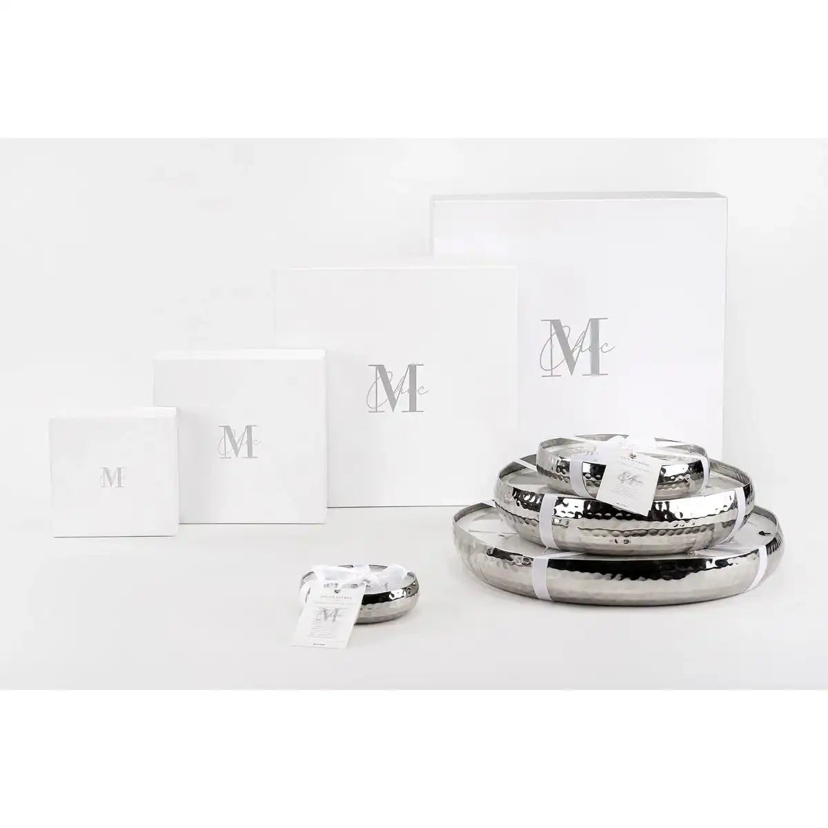 J-Line Duftkerze M-Chic Metall Silber Large-44U