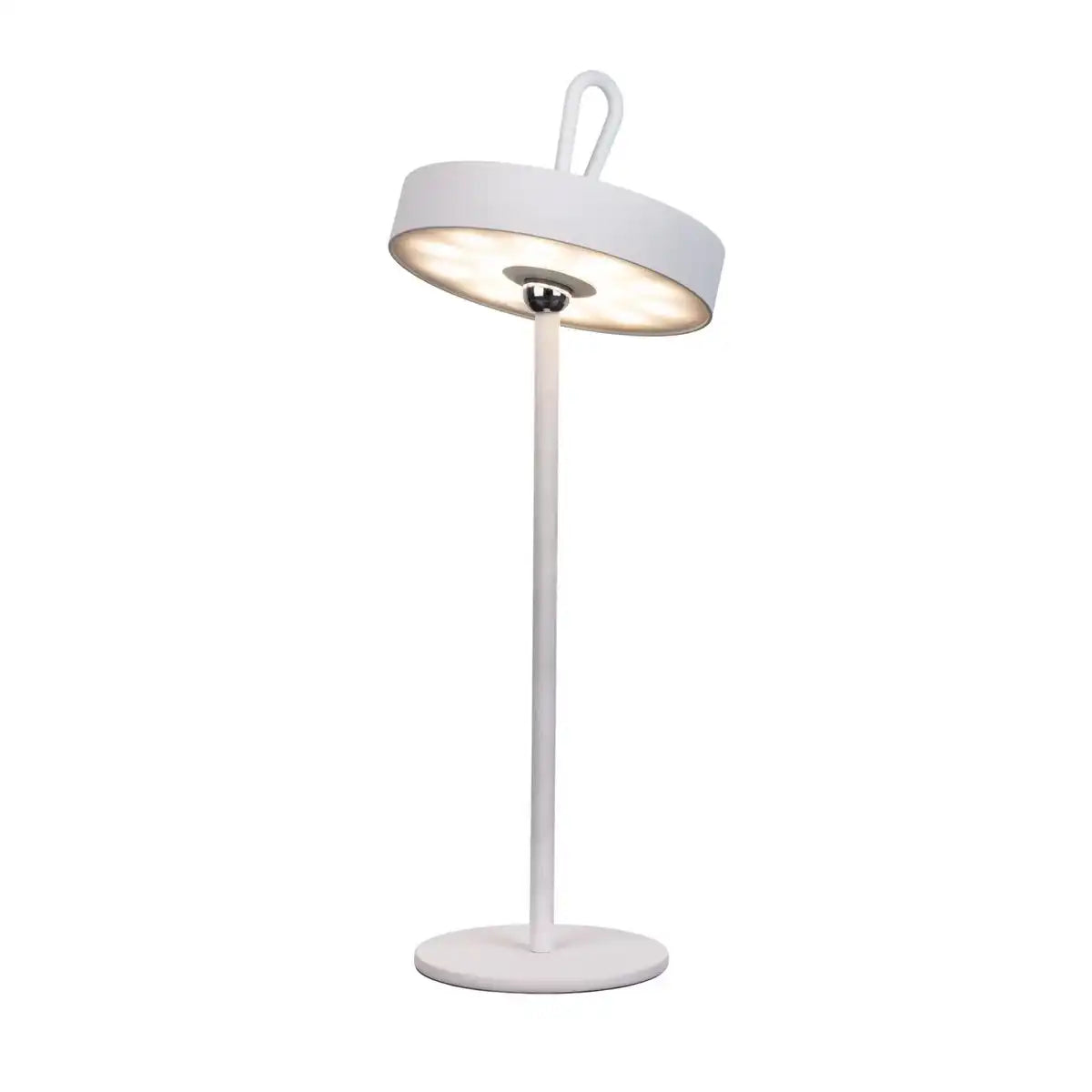 LED-Akku-Tischleuchte magnetisch "ELLA" für Außen und Innen, aus Metall und Kunststoff in Weiß , 35 cm hoch