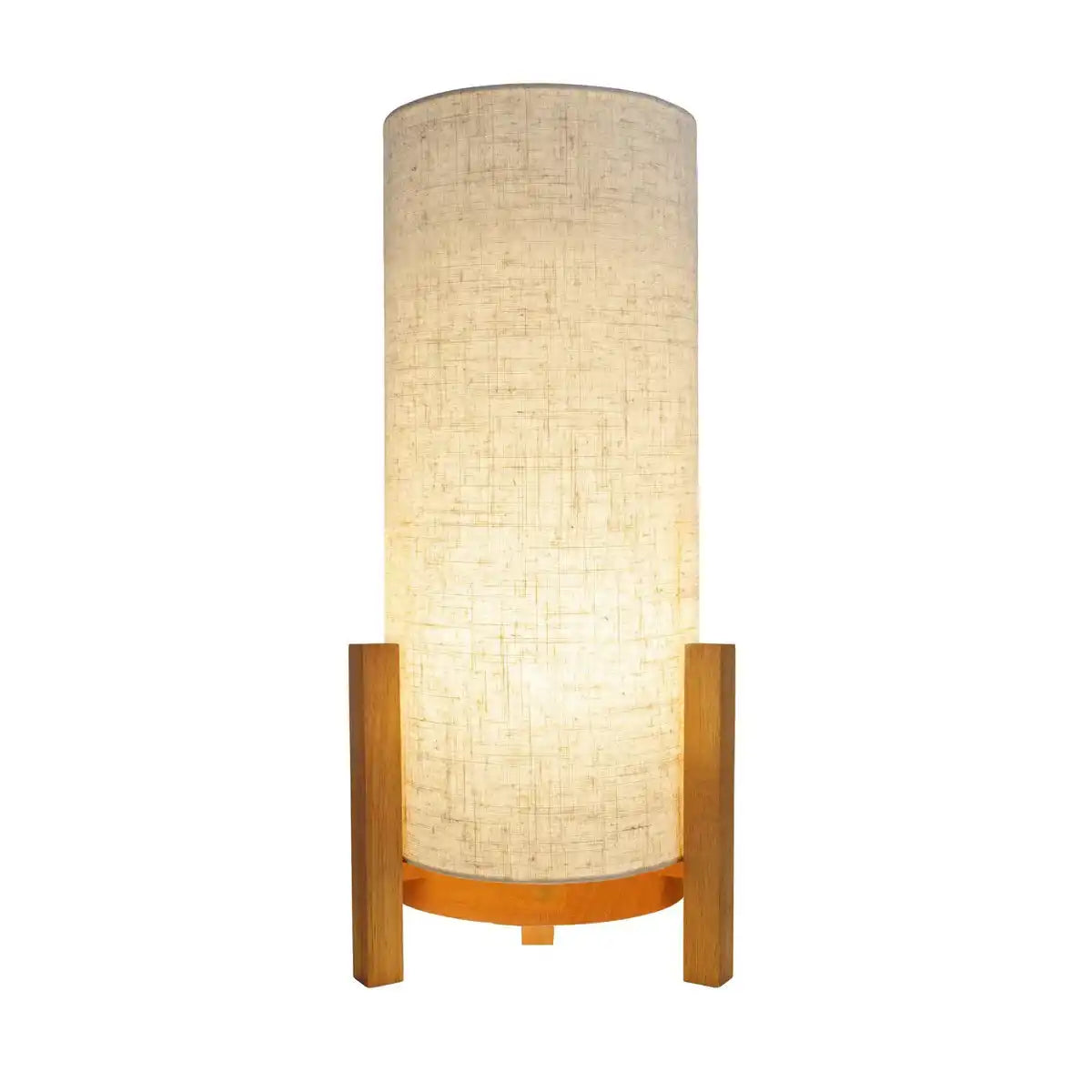 Akkutischleuchte "MADITA" 48 cm hoch, in Weiß/Natur, mit integrierter LED, dimmbar mit Berührungssensor