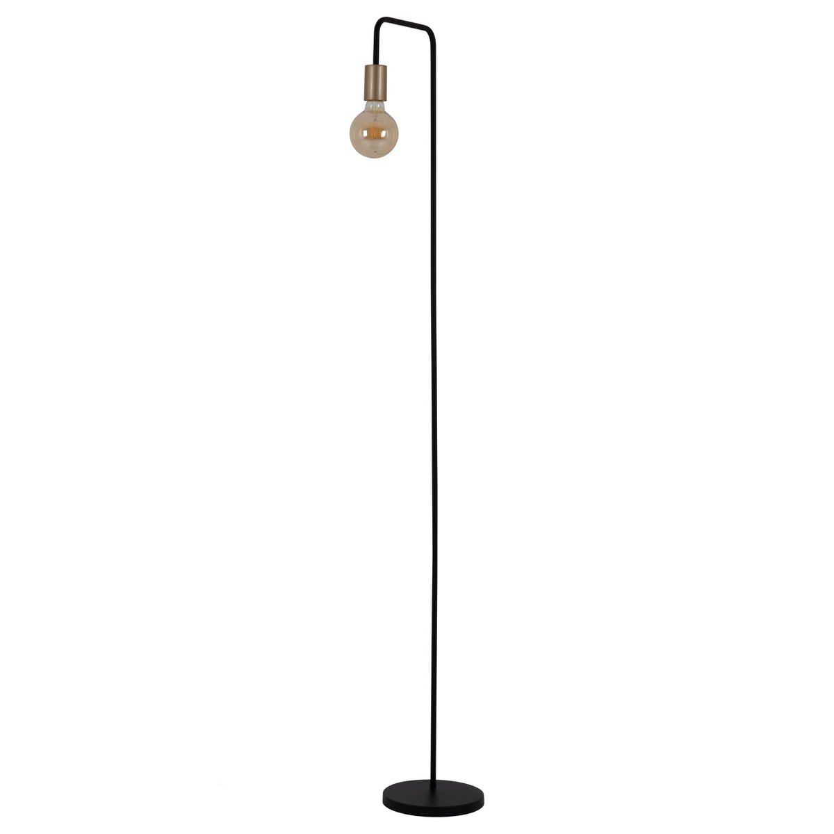 Stehleuchte "MODO" aus Metall in Schwarz,, Fassungen in Gold, E27-Fassung, Tischlampe für Wohnzimmer, Esszimmer, Küche, Diele, Flur oder Büro, 150 hoch