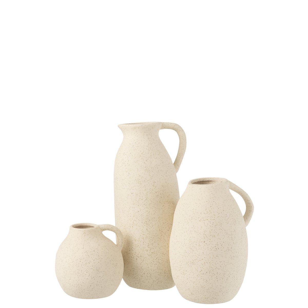J-Line Vase Krug – Keramik – Beige – groß