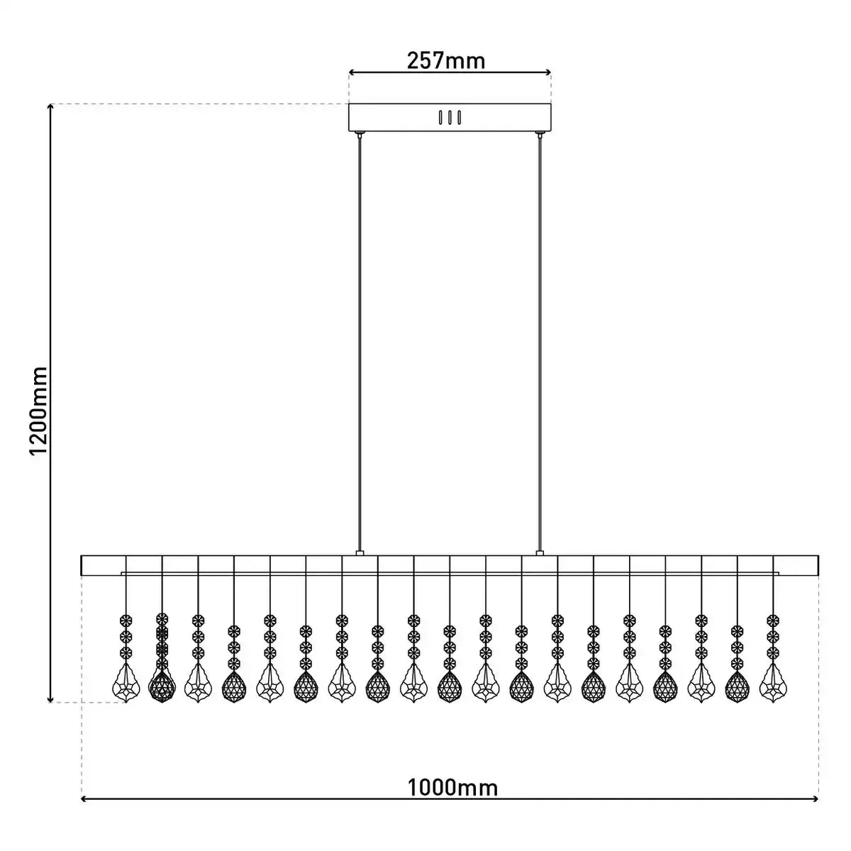 LED Pendelleuchte "NOBILIS" Länge ca. 100 cm, aus Metall und Kunststoff in satin-nickel, mit fest verbauten LEDs, Beleuchtung für Wohnzimmer, Esszimmer oder Büro