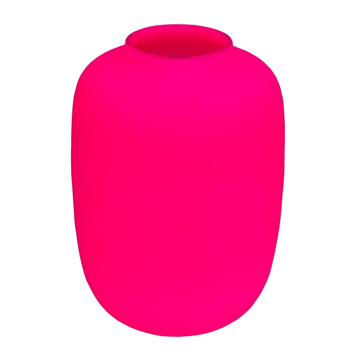 Designer Blumenvase Glasvase Neonrosa Pink Handarbeit