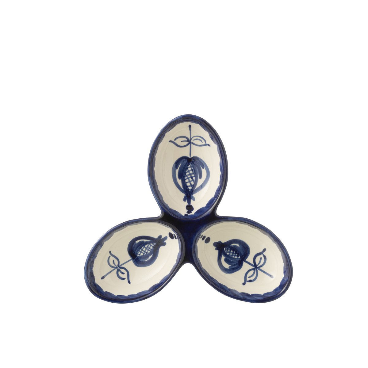 J -Line Serving Scale Granada Clover - Keramik - Weiß/Blau