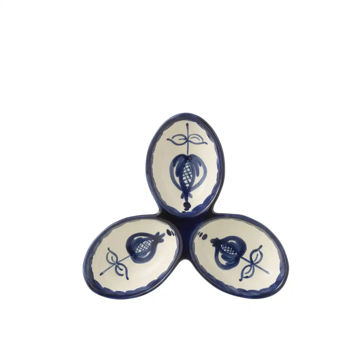 J -Line Serving Scale Granada Clover - Keramik - Weiß/Blau