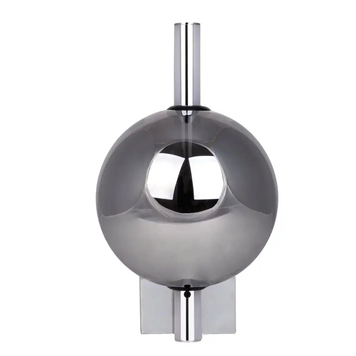 LED Wandleuchte "NOVA" chrom aus Metall und Rauchglas, mit integrierter LED, 31,3 cm hoch