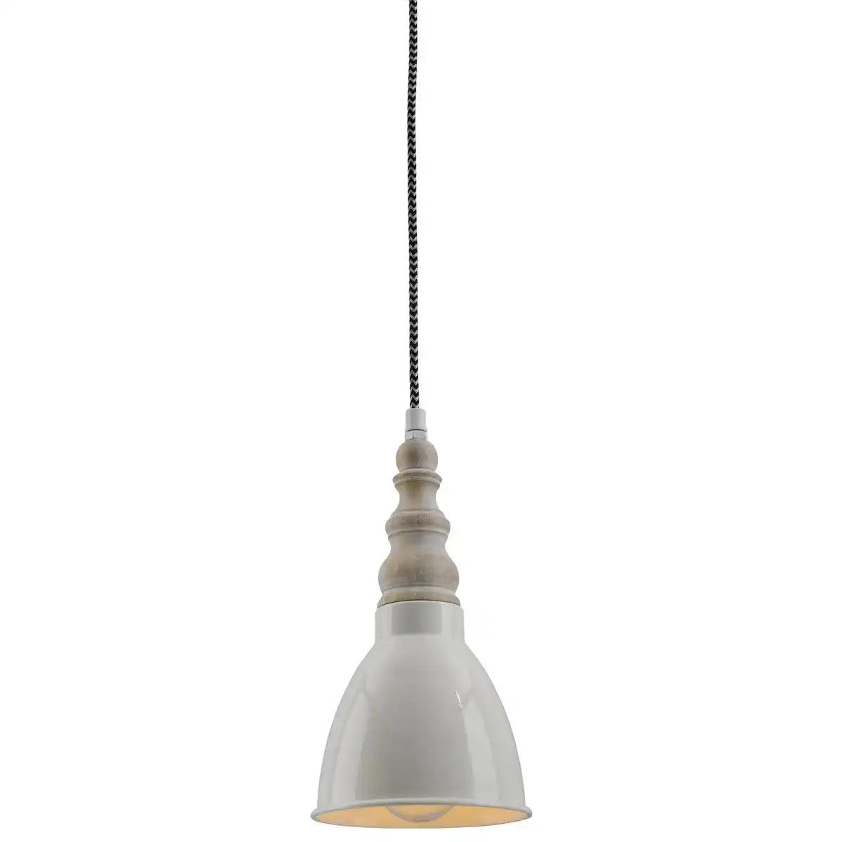 Metall-Pendelleuchte "DELHI" Retro Classic aus Metall und Naturmaterialien in Beige, E27