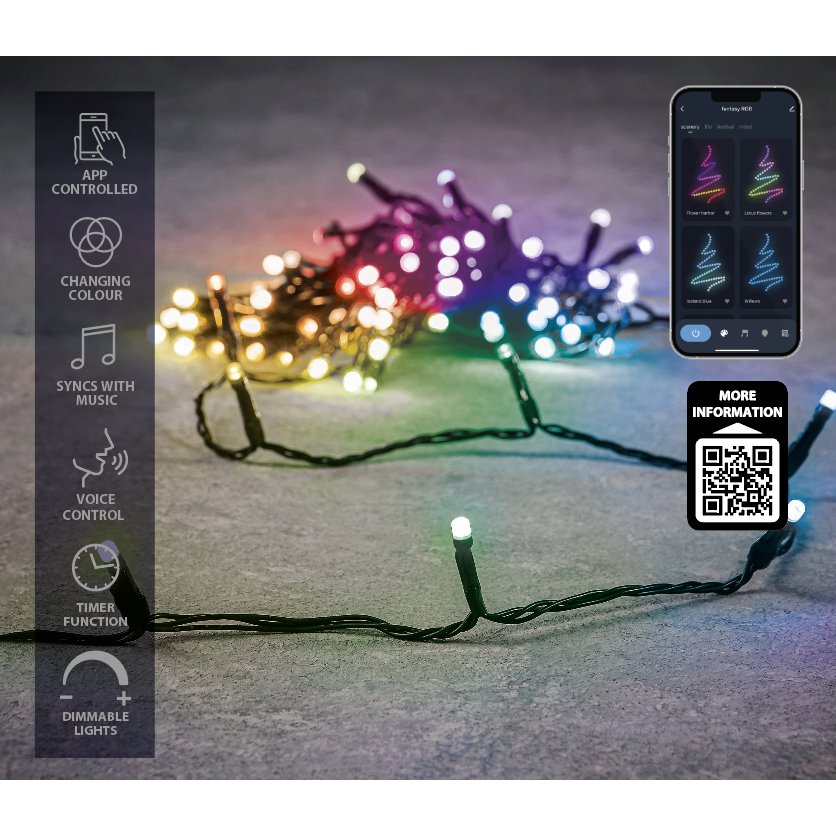 Weihnachtsbaumbeleuchtung mit 50 LED-Lichtern – L500 cm – RGB