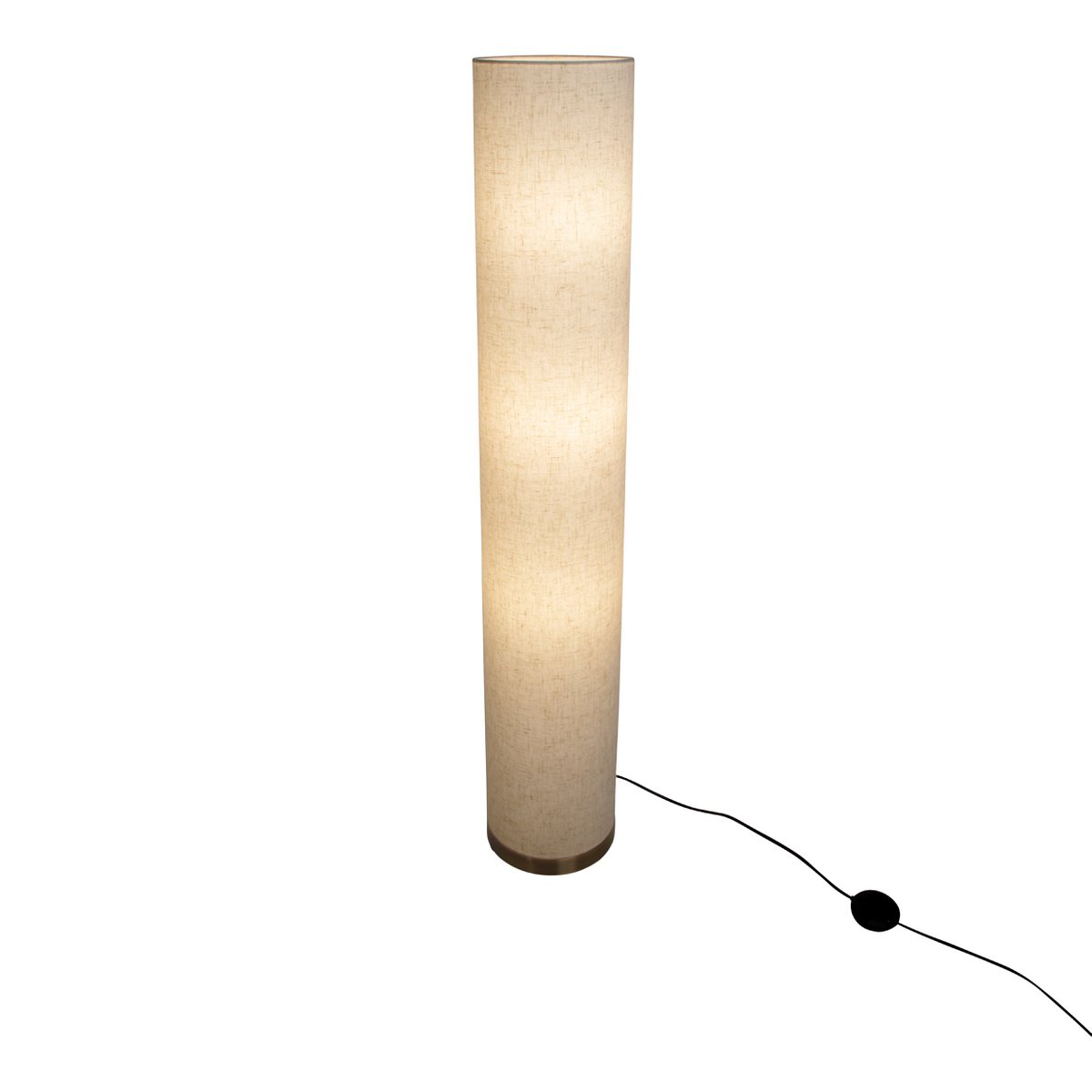 Stehleuchte "BEATE" natur aus Metall und einem Textilschirm in Natur, E27-Fassung, Stehlampe für Esszimmer, Wohnzimmer, Diele oder Büro, ca. 110 cm hoch