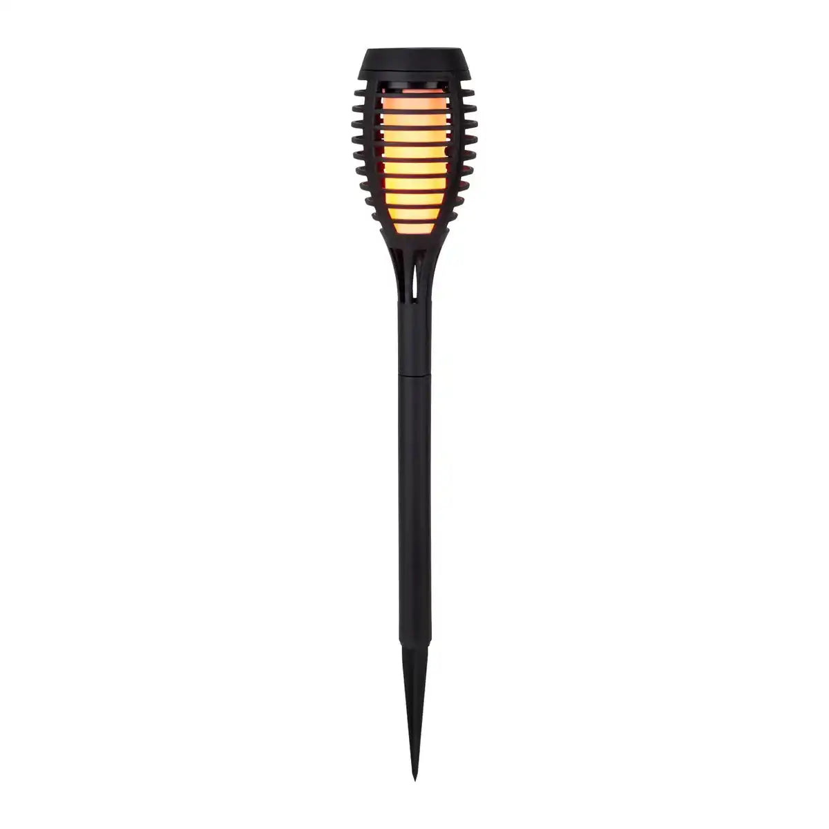 5er Set LED Erdspieß "Fackel" 45 cm aus grauem Kunststoff, mit integrierter LED, Solarleuchte für Außen