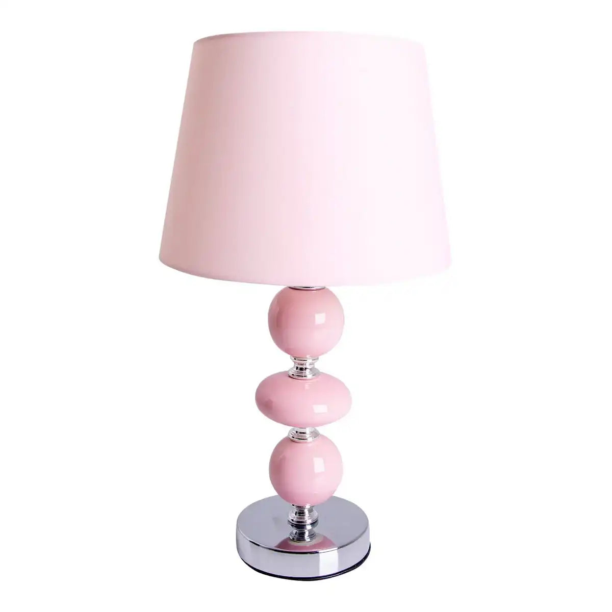 Keramik Tischleuchte "Araga" 36 cm hoch, Tischlampe aus Metall, Keramik, mit Textilschirm, rosa, mit E14-Fassung, Beleuchtung für Esszimmer, Wohnzimmer, Diele oder Büro,