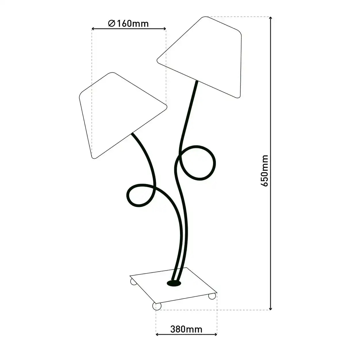 Tischleuchte, 2-flammig ""BOHO"", Tischlampe Braun/Beige, mit E14-Fassung, für Esszimmer, Wohnzimmer, Diele oder Büro, 65 cm hoch
