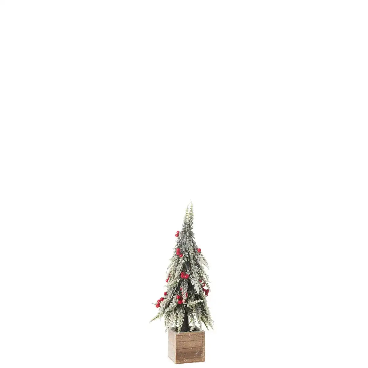 J-Line Weihnachtsbaum+LED Kunststoff Schnee Grün/Rot Klein