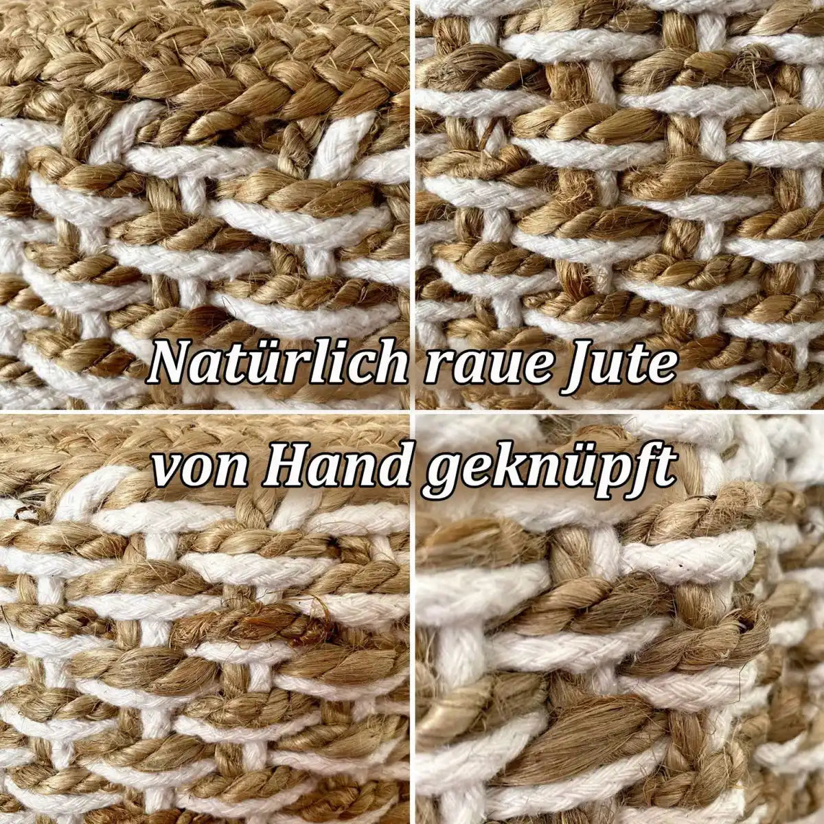 Sitzpouf Jute Sitzhocker rund 50x50 cm Sitzpouf Bodenkissen