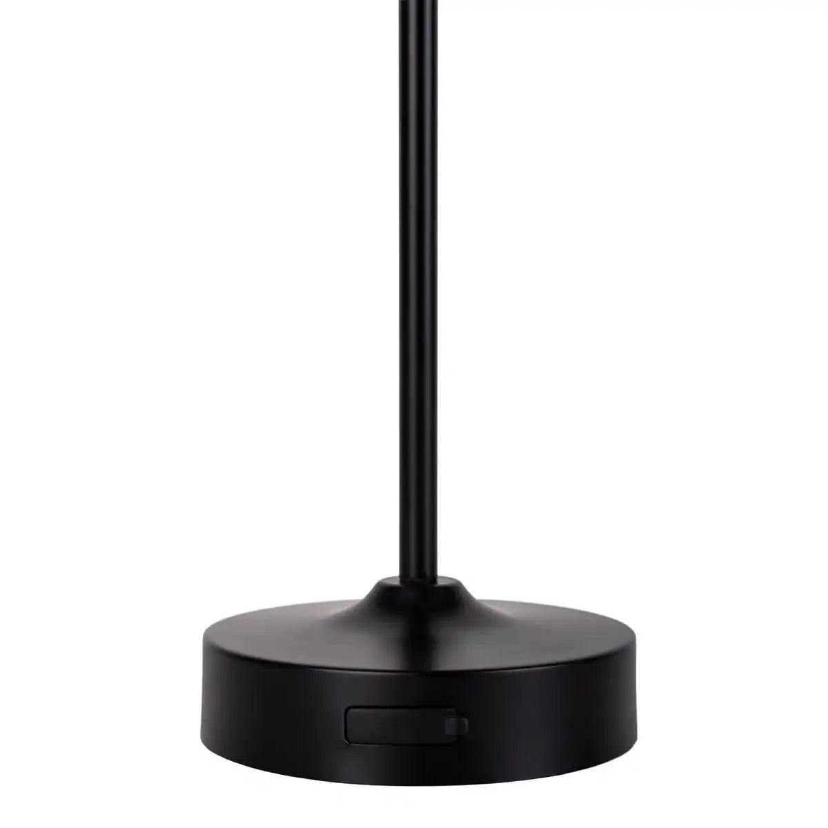 LED Akku-/ Tischleuchte "PINA" 30 cm hoch, aus Metall (schwarz) und Glas (weiß), integrierte LEDs, warmweiß