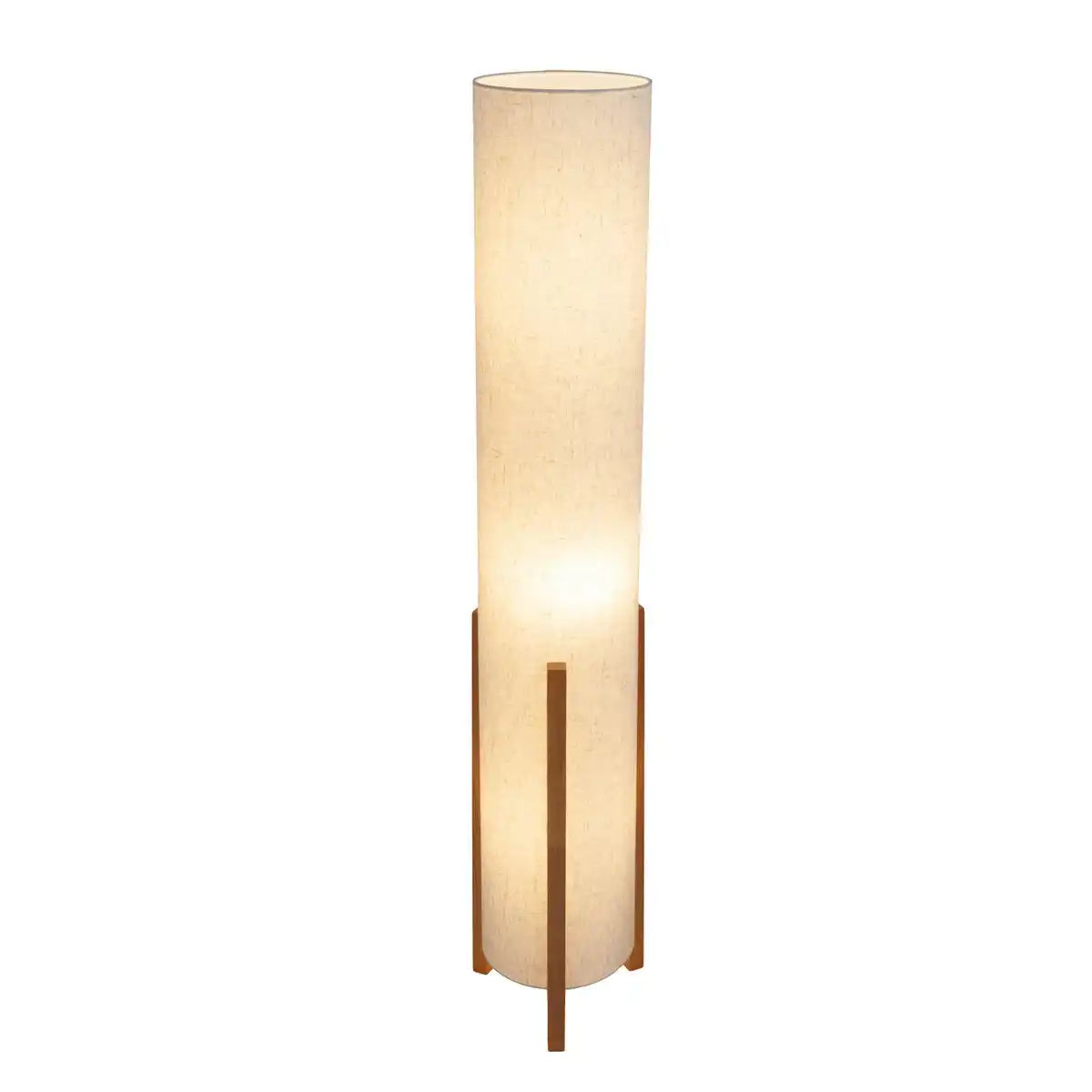 Tischleuchte "MATILDA" klassische Tischlampe mit natürlicher Ausstrahlung durch Holz und Stoffschirm, E27 Fassung, 110 cm hoch