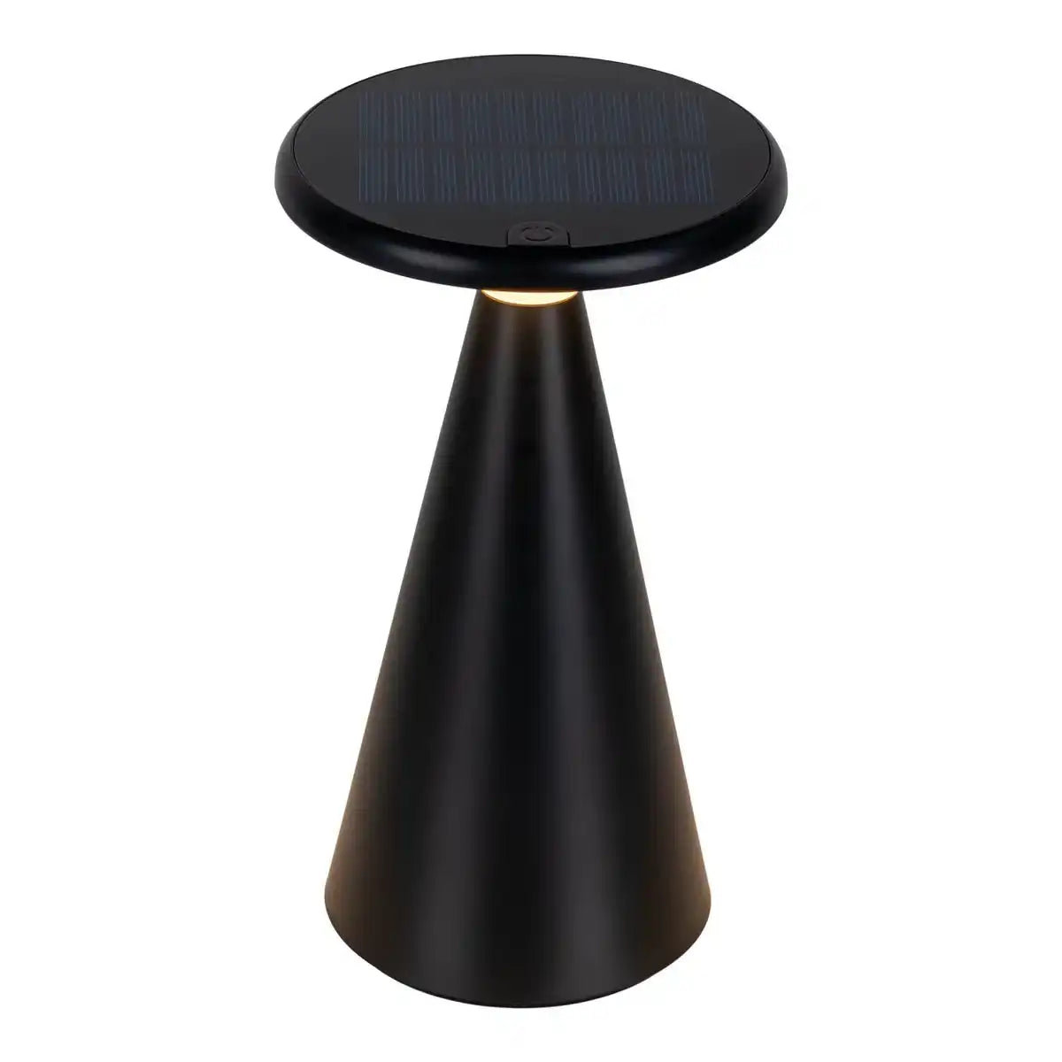 Solar-Akku-Tischleuchte "Palu" für Außen und Innen, aus Kunststoff in Schwarz , 20 cm hoch