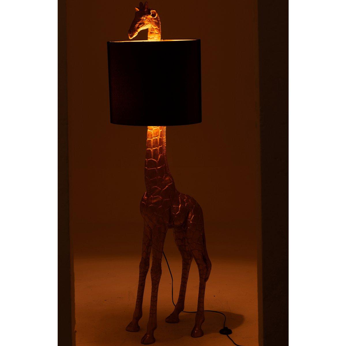 J-Line Lampe Giraffe - Polyresin - Schwarz/Gold