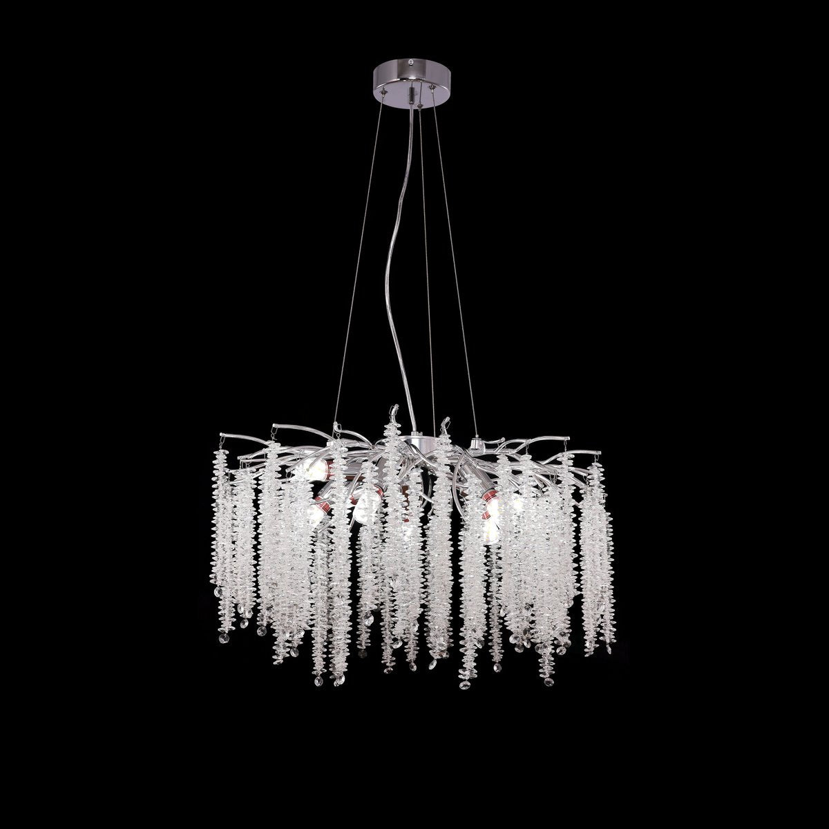 Kronleuchte Hanging Lamp Frost Silber 60 cm