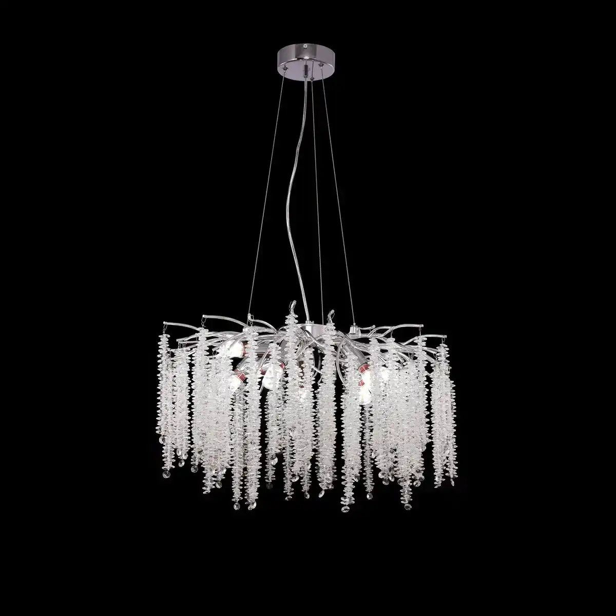Kronleuchte Hanging Lamp Frost Silber 60 cm